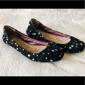 Tom’s Giselle Ballet Flats Silver Star Size 6